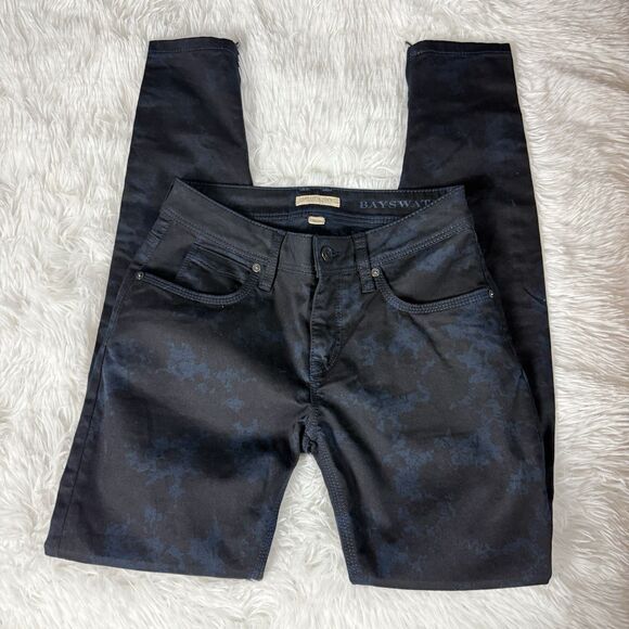 Burberry Brit Bayswater Skinny Ankle Pants Womens 26 Blue Black Ankle Zip - Picture 1 of 14
